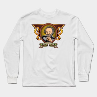 Charles Bukowski - Aesthetic Faded Style Design Long Sleeve T-Shirt